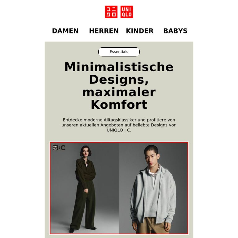 Sweatshirts, Hoodies & Jogginghosen - newsletter screenshot