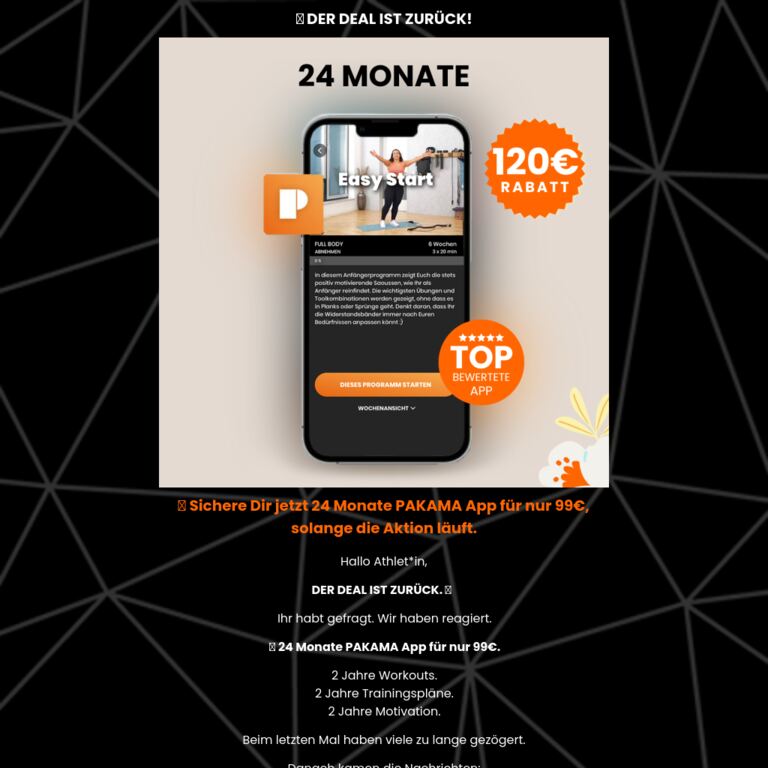 🔥 DER 99€-DEAL IST ZURÜCK! - newsletter screenshot