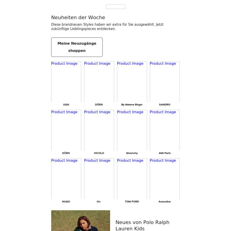 Top-Neuheiten, passend zu Ihrem Style - newsletter screenshot