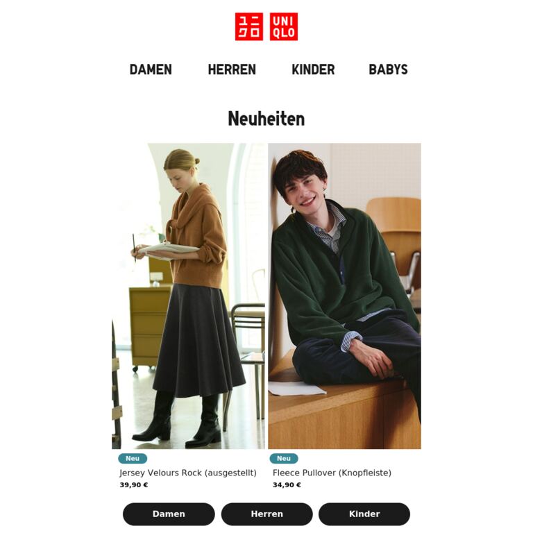 Die Neuheiten der Woche - newsletter screenshot