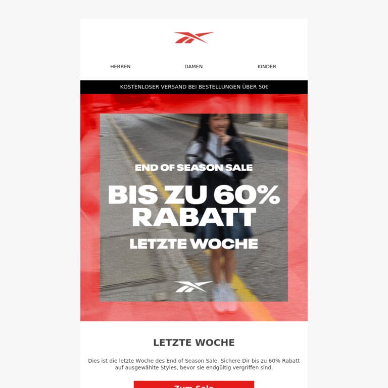 Die letzte Woche: End of Season Sale - newsletter screenshot