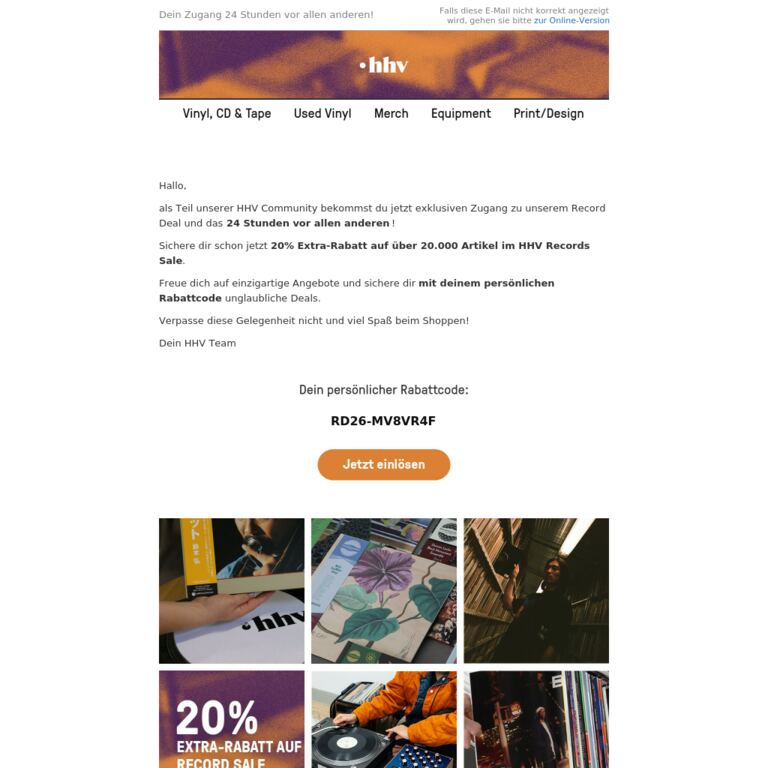 Record Deal: Exklusiver Pre-Access. Sei unter den Ersten! - newsletter screenshot