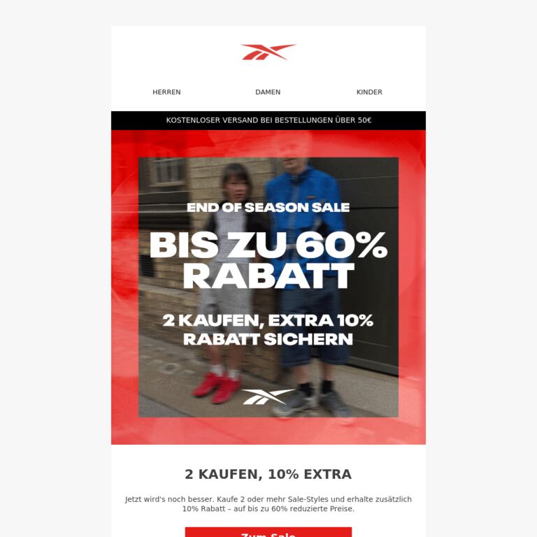 Kaufe 2 und sichere Dir 10% Extra-Rabatt - newsletter screenshot