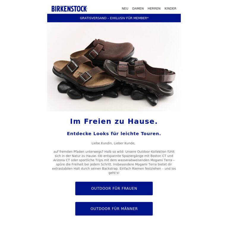 Hol dir die neuen Outdoor-Allrounder. - newsletter screenshot