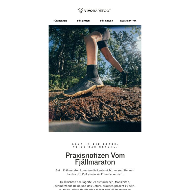 Lauf in die Berge. Teile das Gefühl. - newsletter screenshot