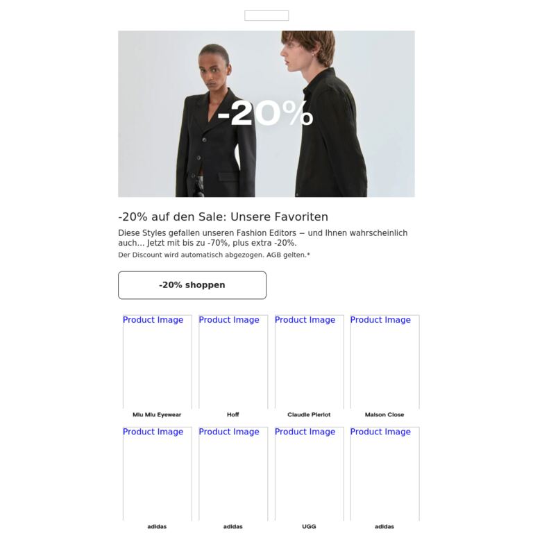 Extra -20%: Unsere Auswahl - newsletter screenshot