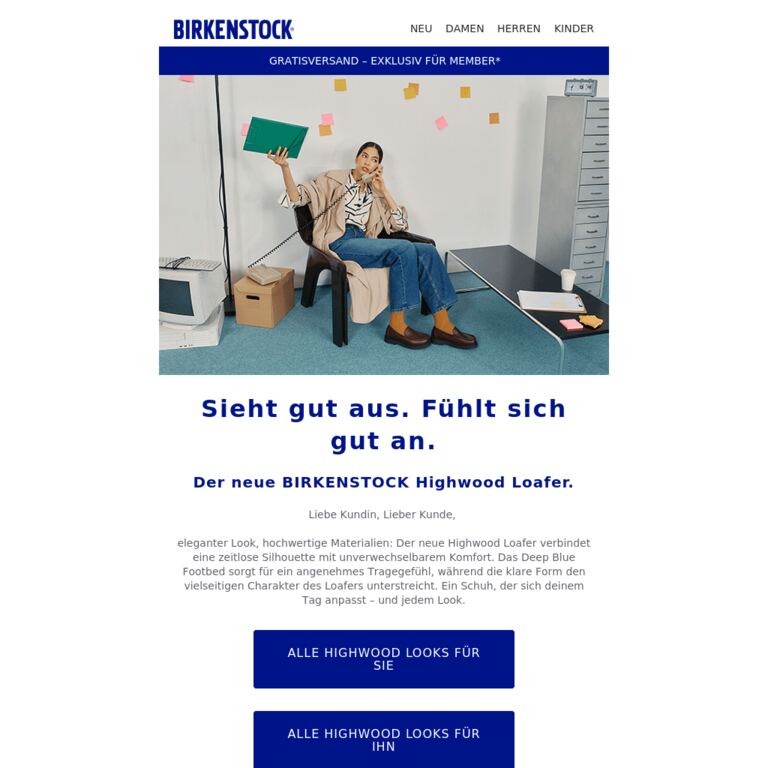 Ganz neu: der Highwood Loafer - newsletter screenshot