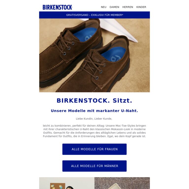 Inspiriert von Mokassins: Entdecke Modelle mit und ohne Schnürung. - newsletter screenshot