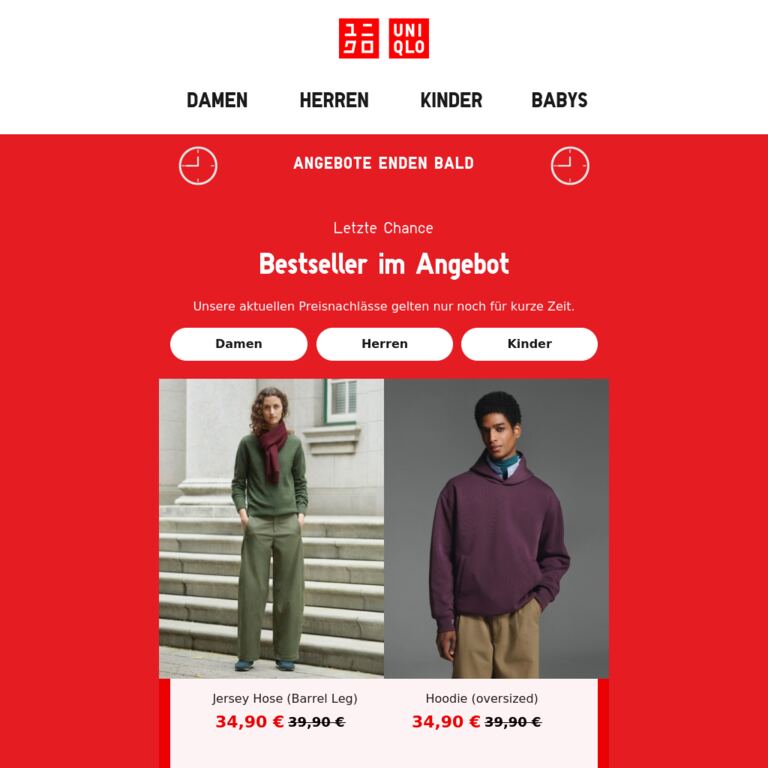 Letzte Chance - newsletter screenshot