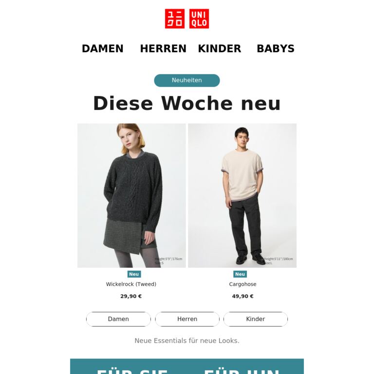 Aktuelle Neuheiten - newsletter screenshot
