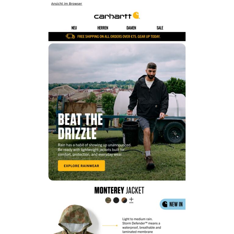 Rain ready? Autumn's on its way - newsletter screenshot