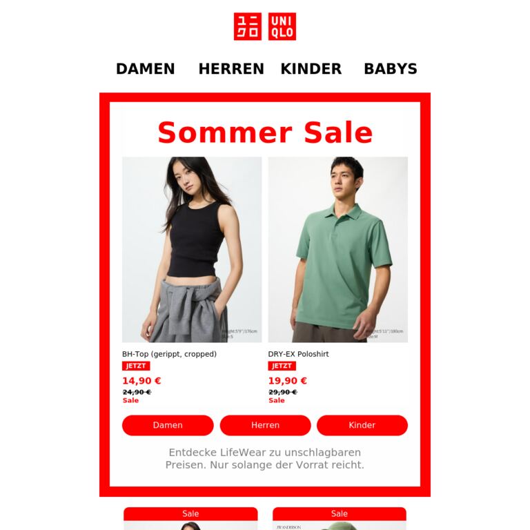Dauerhaft reduziert - newsletter screenshot