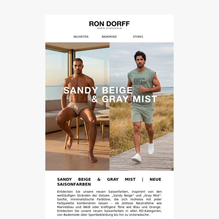 Sandy Beige & Gray Mist - newsletter screenshot