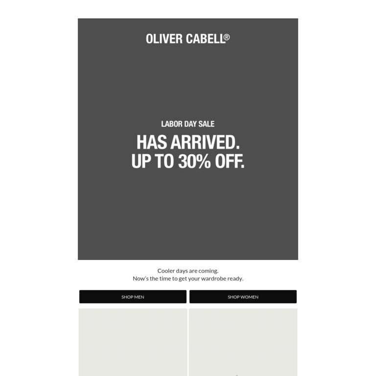 Labor Day Sale Is Here - newsletter screenshot