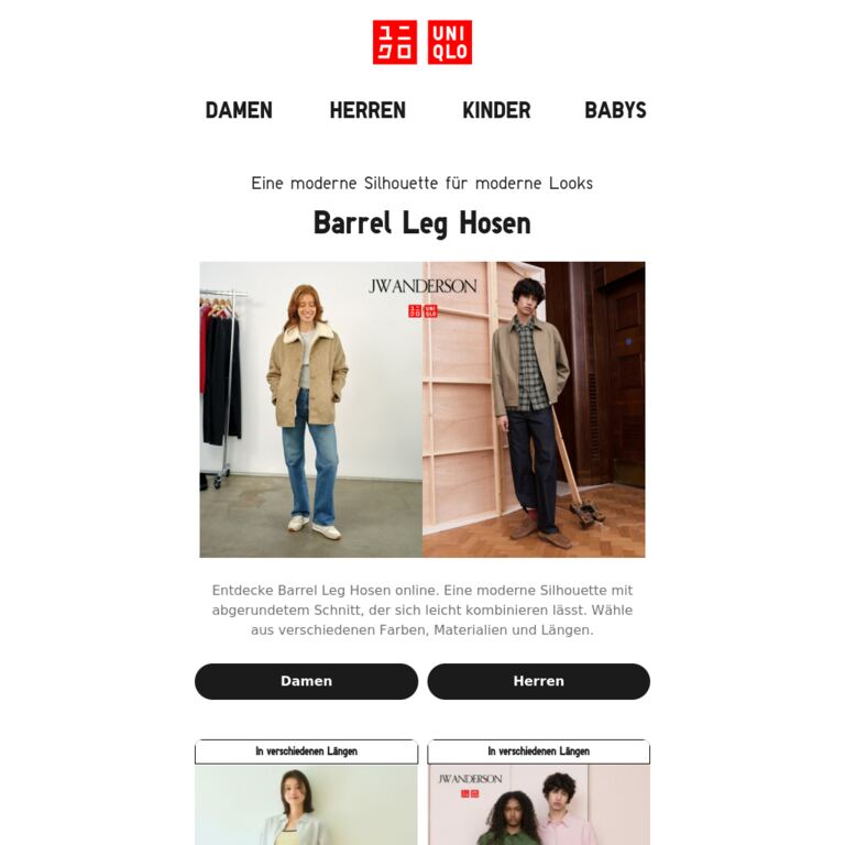 Zeit für neue Jeans - newsletter screenshot
