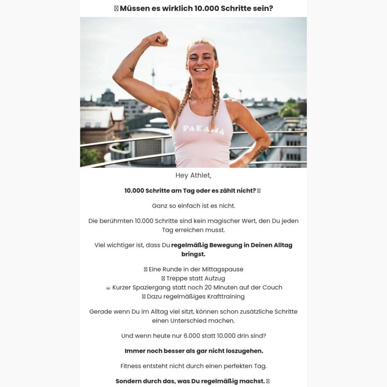 🚶 Müssen es wirklich 10.000 Schritte sein? - newsletter screenshot