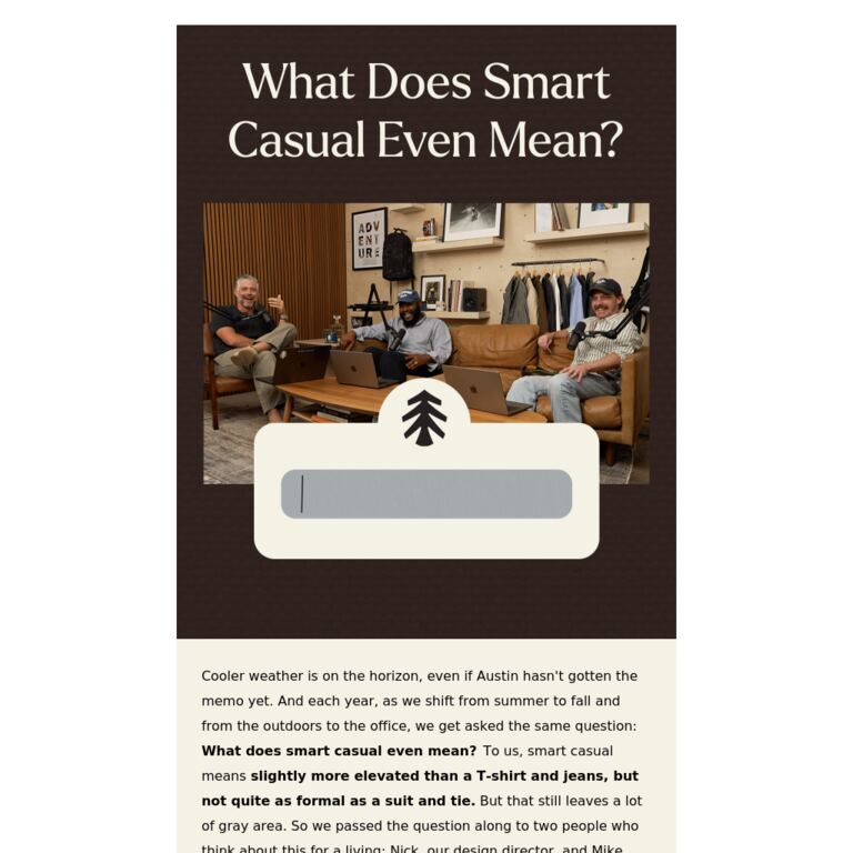 Ask Huckberry: 'Can I Wear Jeans to Work?' - newsletter screenshot