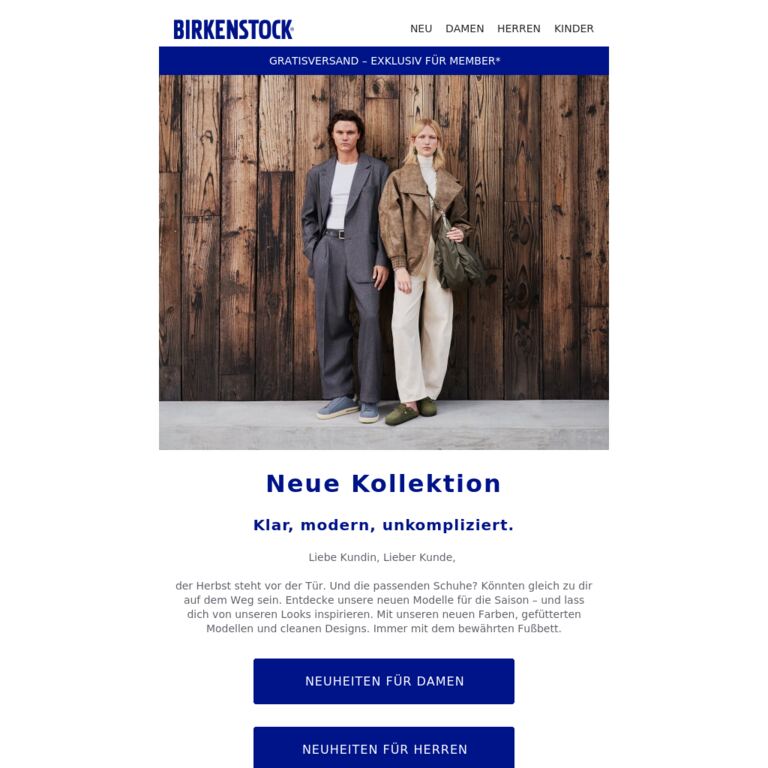 Neue Saison. Neue Modelle. - newsletter screenshot