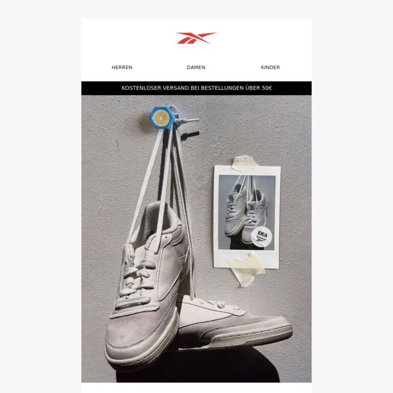 Reebok x IDEA: Der Club C 85, neu interpretiert - newsletter screenshot