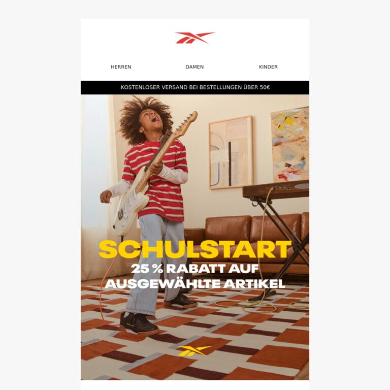 25 % Rabatt auf Schulanfang Essentials - newsletter screenshot