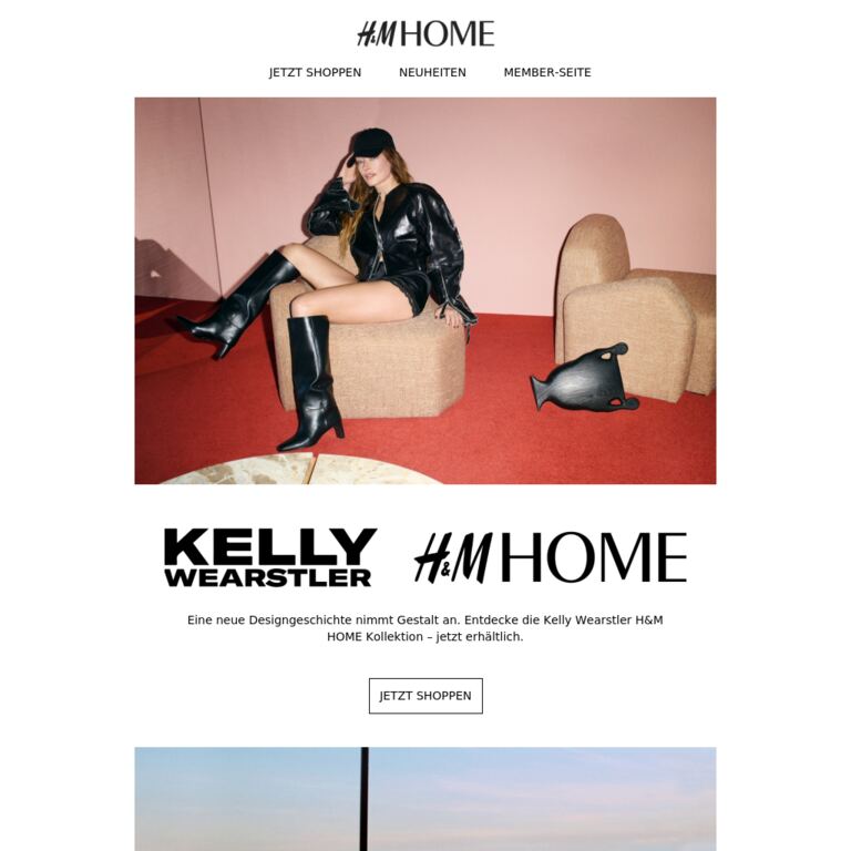 Jetzt erhältlich: Kelly Wearstler H&M HOME - newsletter screenshot