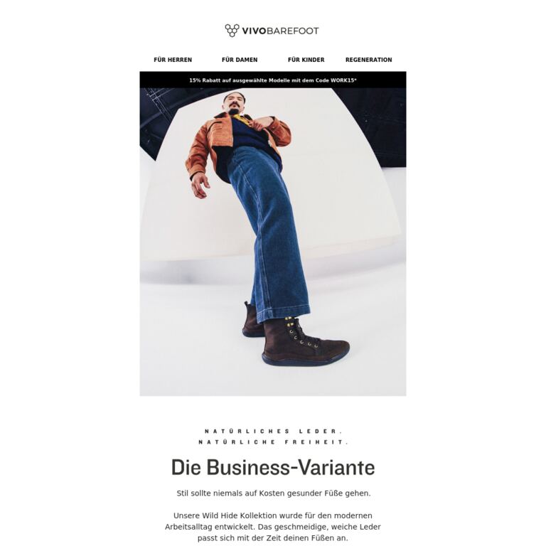 Arbeitsschuhe, die nicht auf Kosten deiner Füße gehen – 15 % Rabatt auf vorgestellte Modelle - newsletter screenshot