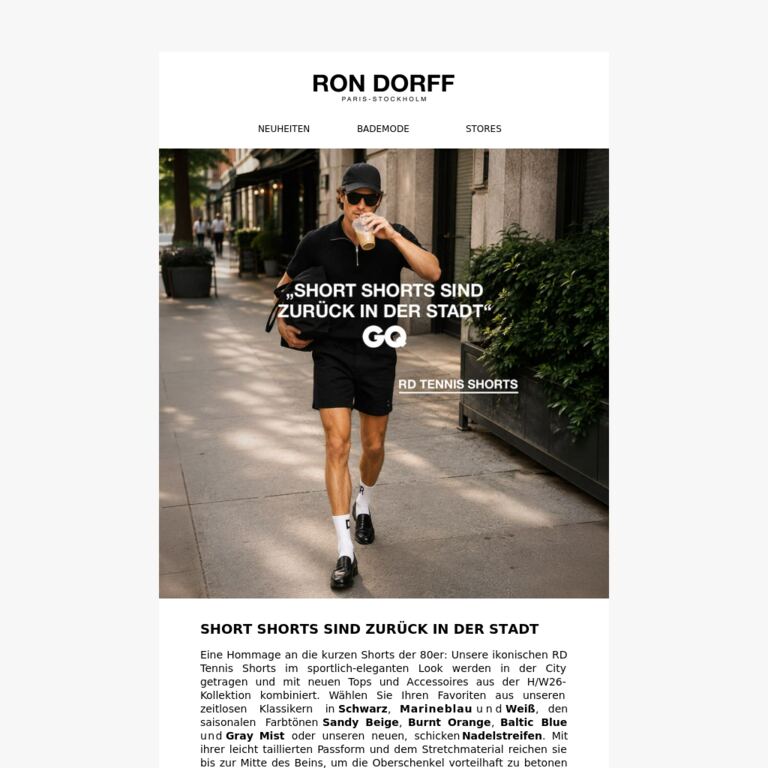 Short Shorts sind zurück in der Stadt - newsletter screenshot