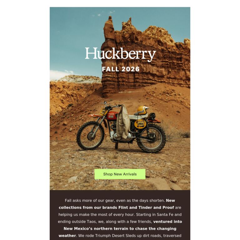 This Is Huckberry Fall - newsletter screenshot
