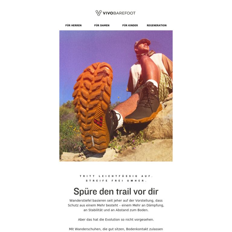 Die Wahrheit über deine Wanderstiefel - newsletter screenshot