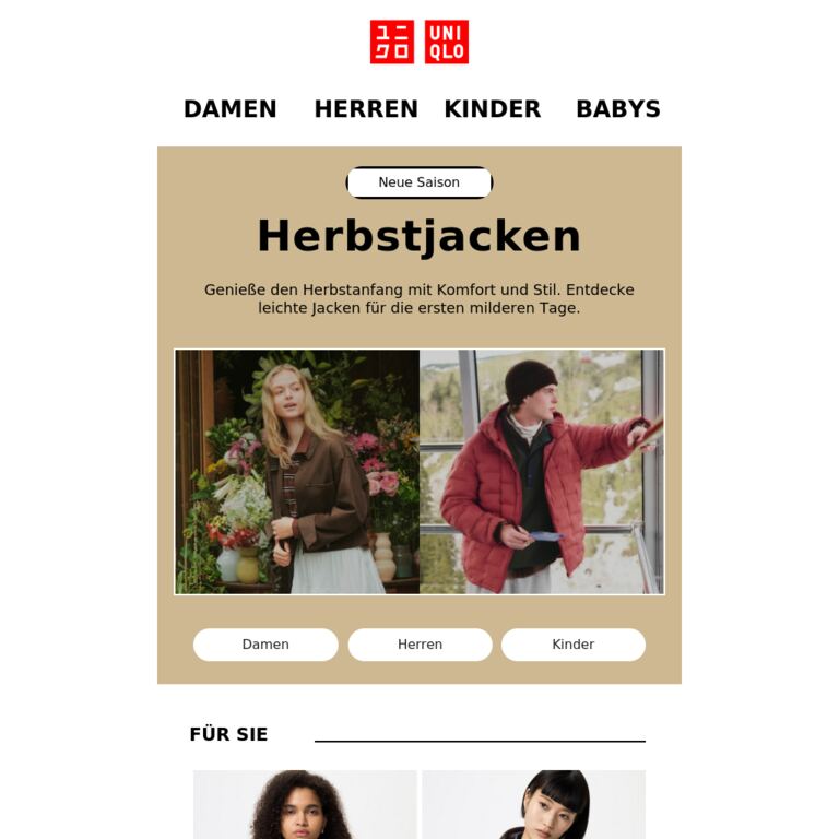 Perfekt für den Übergang - newsletter screenshot