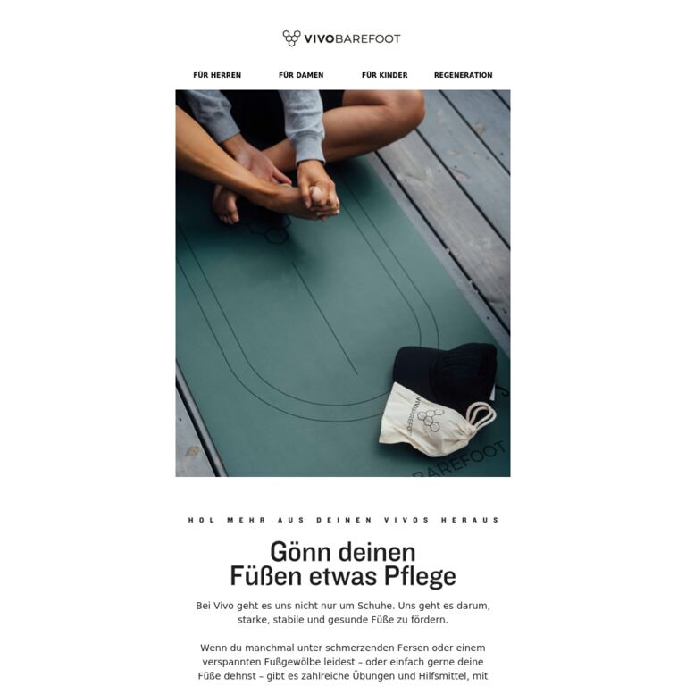 Bring deine fußgesundheit aufs nächste level - newsletter screenshot