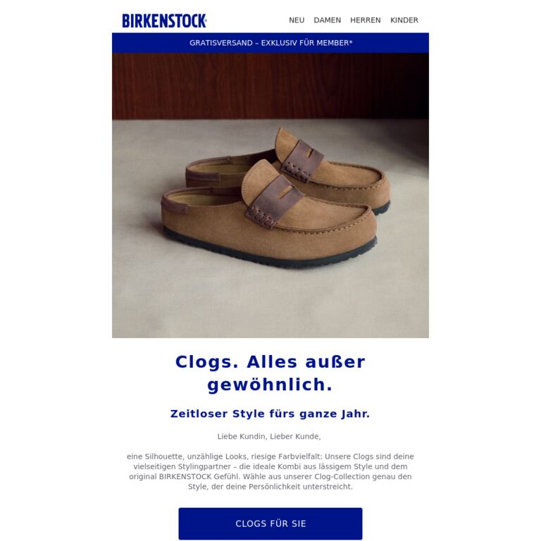 Style oder Komfort? Clogs haben beides. - newsletter screenshot