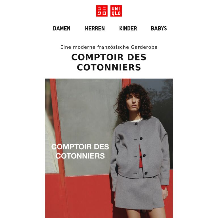 Französische Eleganz + komfortable LifeWear - newsletter screenshot