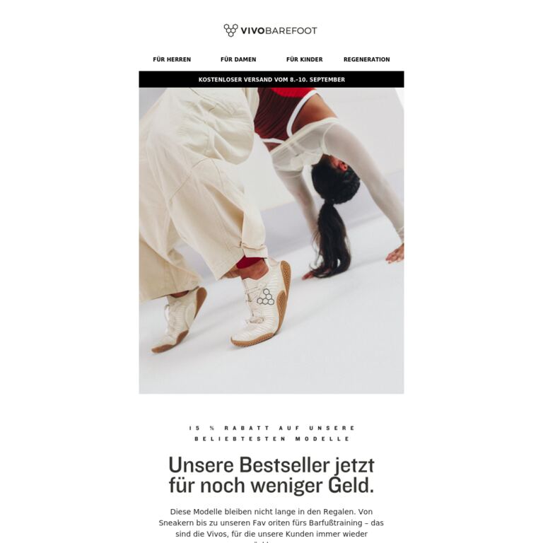 15% Rabatt auf unsere beliebtesten Modelle - newsletter screenshot