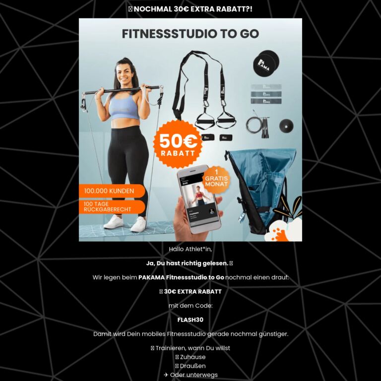 🚨 Wir hauen nochmal 30€ EXTRA raus - newsletter screenshot