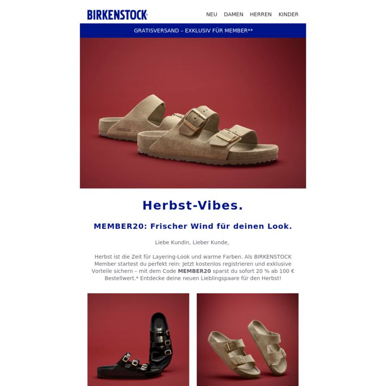 Stimmungsvoller Herbst: Jetzt 20 % sparen. - newsletter screenshot