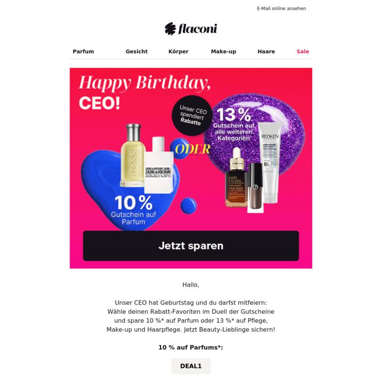 13 % oder 10 % Gutschein – du hast die Wahl 💥 - newsletter screenshot