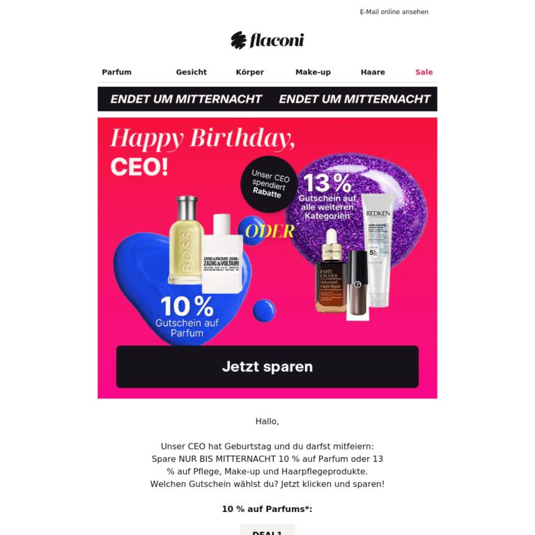 LETZTE CHANCE: bis zu 13% auf deine Lieblingskategorie ⌛ - newsletter screenshot