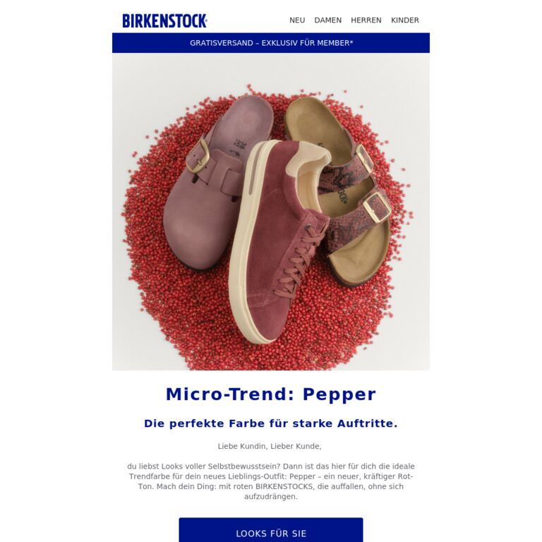 Mit diesem Rot-Ton ziehst du die Blicke auf dich. - newsletter screenshot