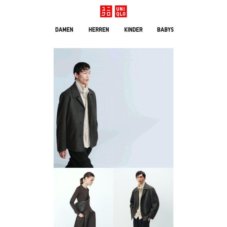 Neu | Uniqlo U - newsletter screenshot