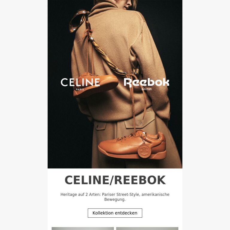 Freestyle Lo von CELINE/REEBOK - newsletter screenshot