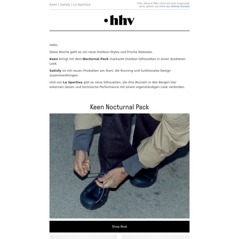 Keen Nocturnal Pack | Satisfy | La Sportiva - newsletter screenshot
