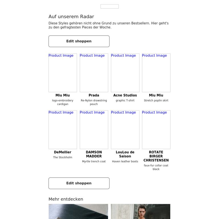 Die Trends der Stunde - newsletter screenshot