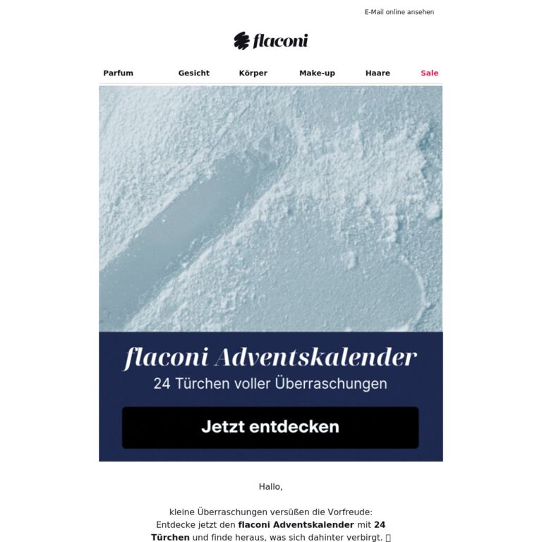 Der flaconi Adventskalender für ihn 🎁 - newsletter screenshot