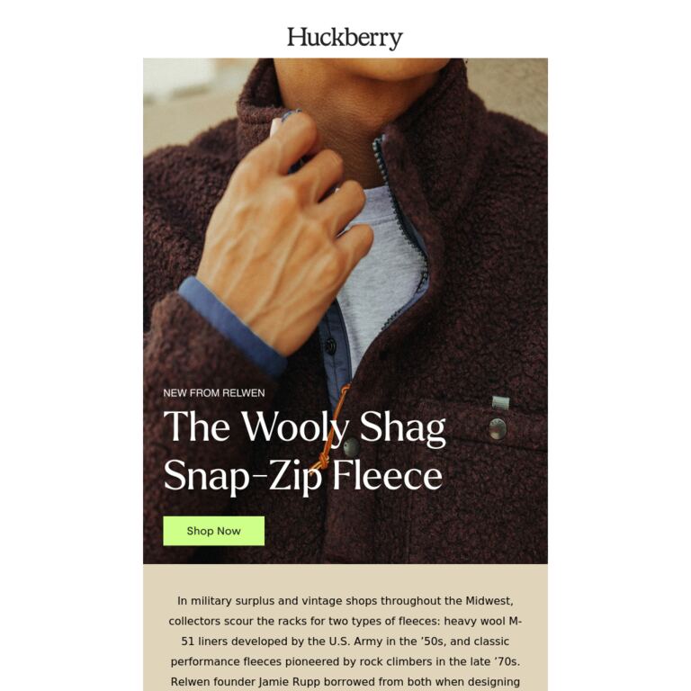 The Wooly Shag Snap: Inspired by '70s Climbing Gear - newsletter screenshot