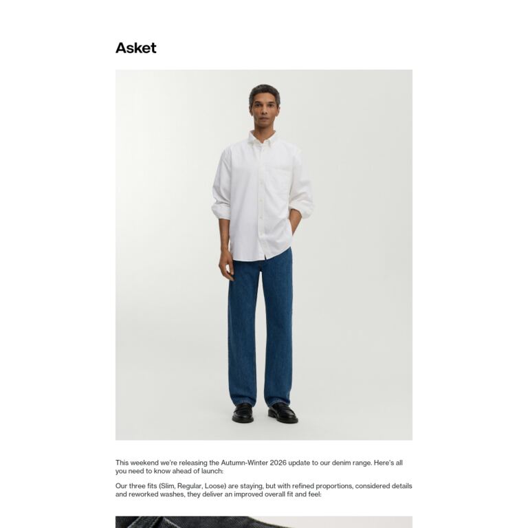 This weekend’s denim update - newsletter screenshot