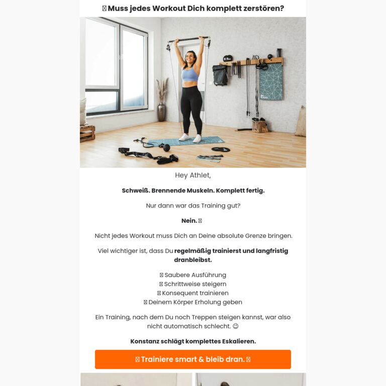 🥵 Muss jedes Workout Dich komplett zerstören? - newsletter screenshot
