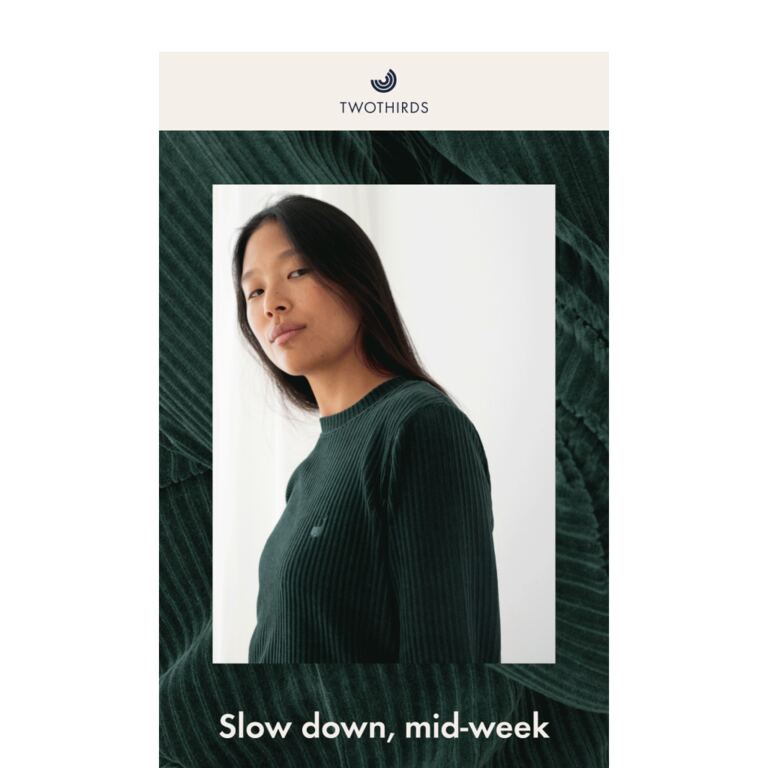 Wednesday calls for comfort. - newsletter screenshot