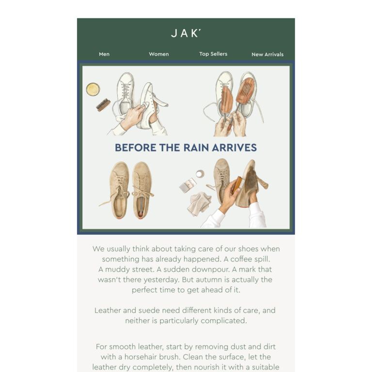 Before the rain arrives. - newsletter screenshot