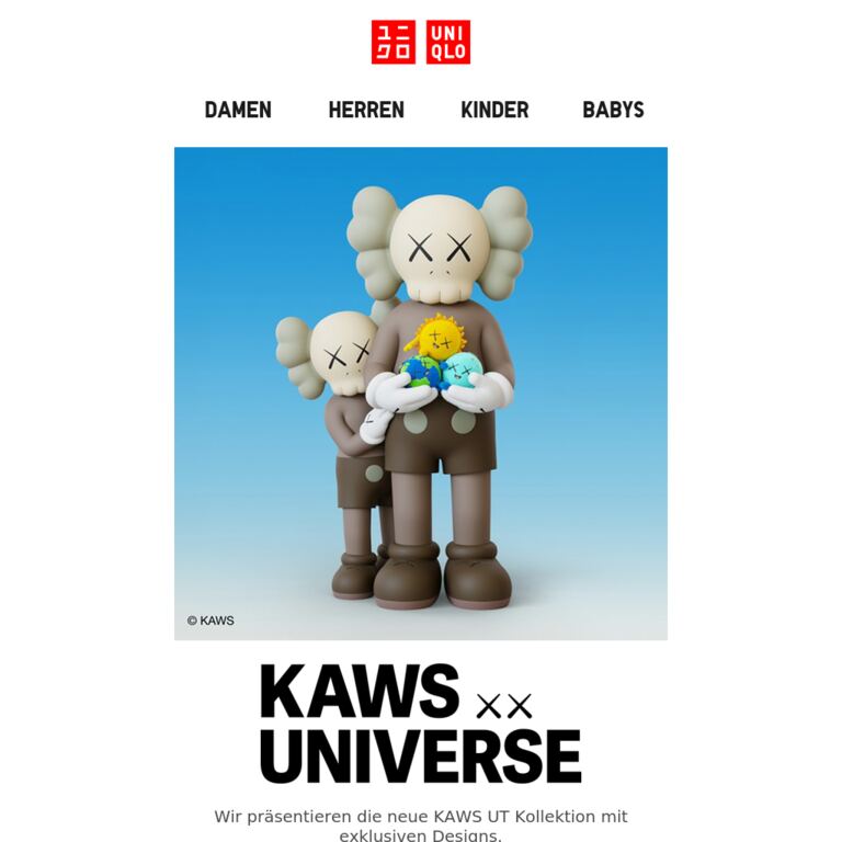 Ab morgen | KAWS UNIVERSE - newsletter screenshot